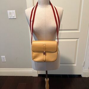 Bally Yellow Crossbody Bag with Red Strap